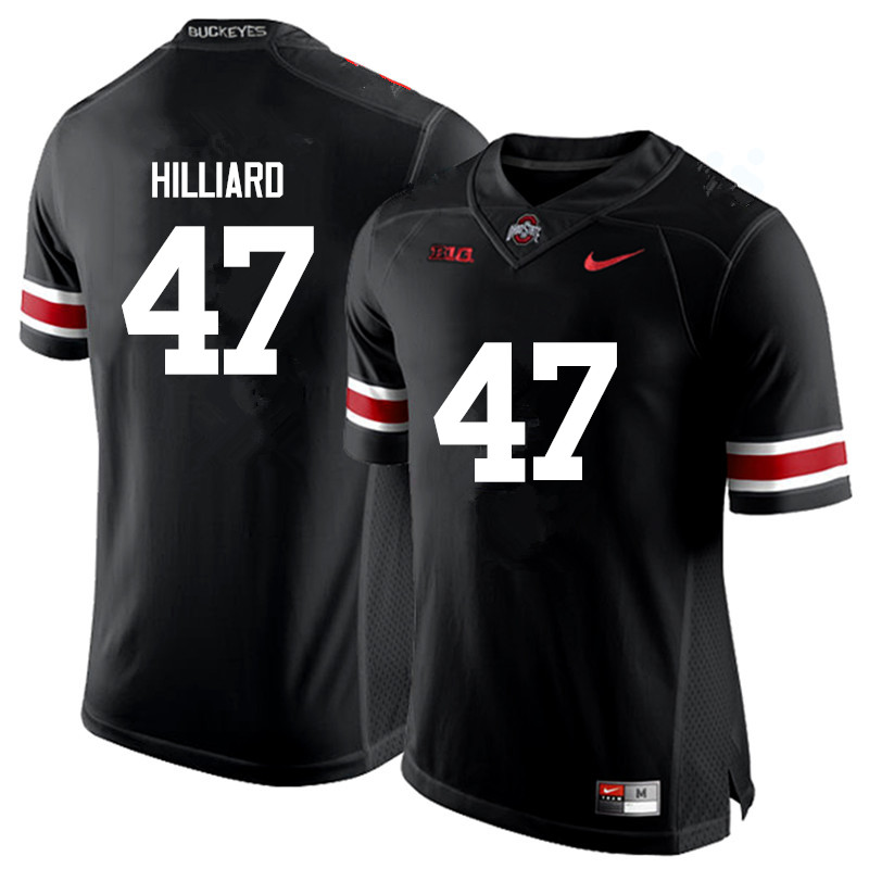 Men Ohio State Buckeyes #47 Justin Hilliard College Football Jerseys Game-Black